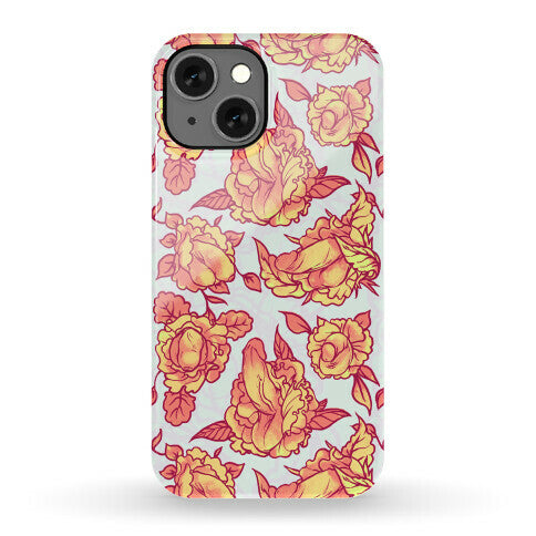 Floral Penis Pattern Orange Phone Case